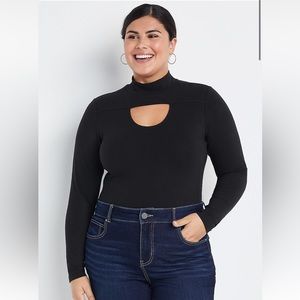 3/$20 NWOT Maurice’s Plus Size 24/7 Black Long Sleeve Cut Out Bodysuit Size 2X